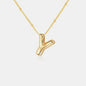 Gold-Plated Bubble Initial Necklace - VAleG