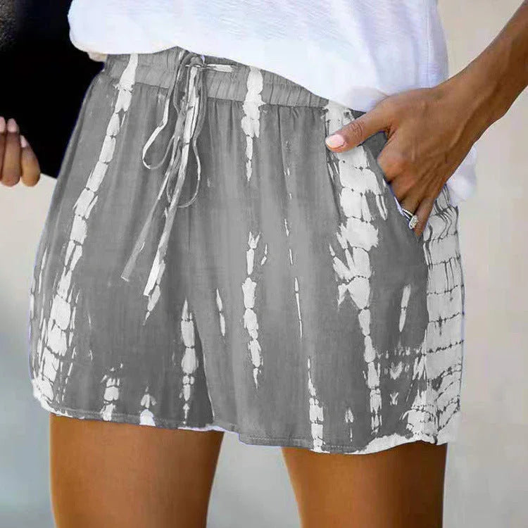 Summer European And American Tie-dye Striped Wide-leg Shorts - VAleG