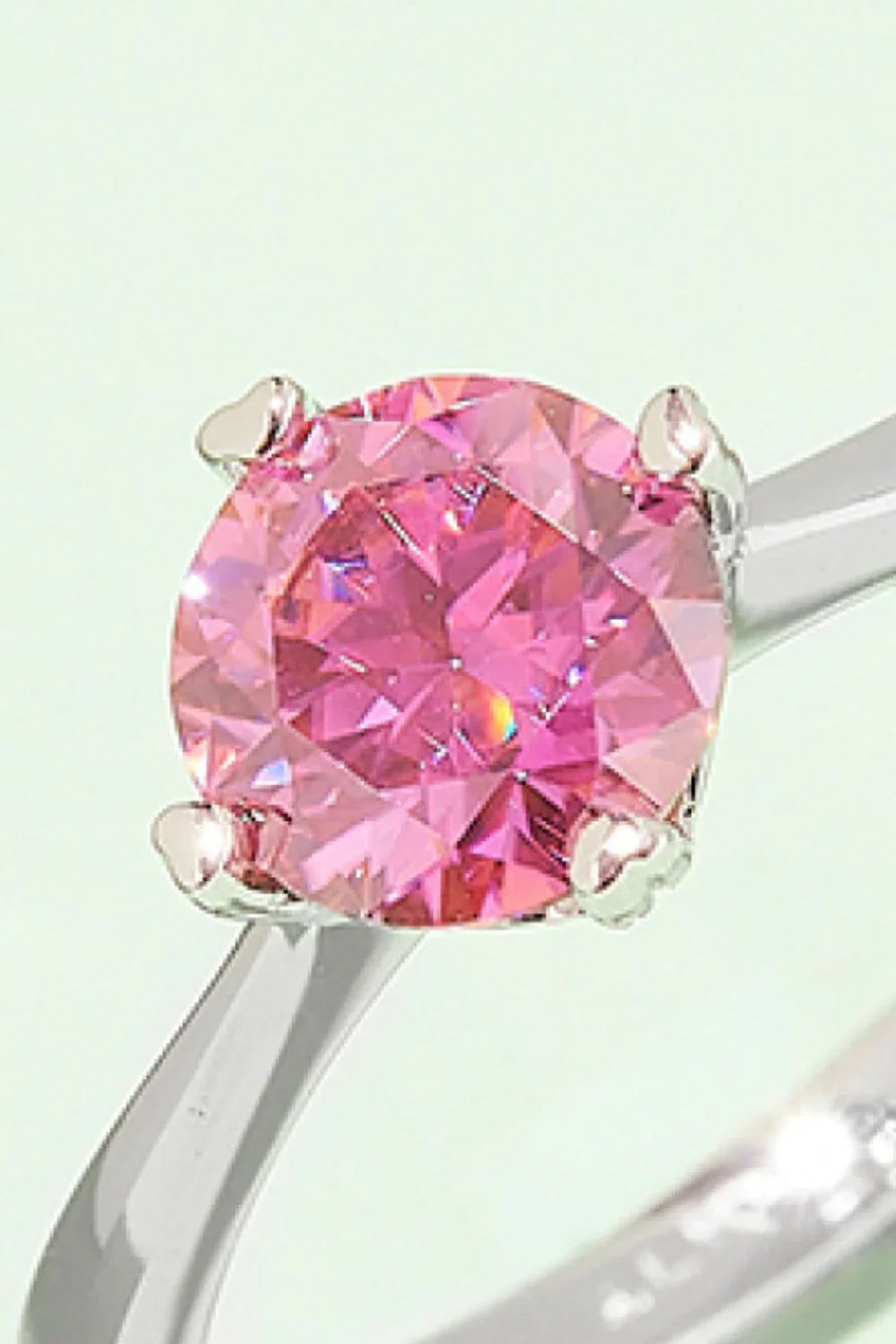 1 Carat Moissanite 925 Sterling Silver Solitaire Ring - VAleG