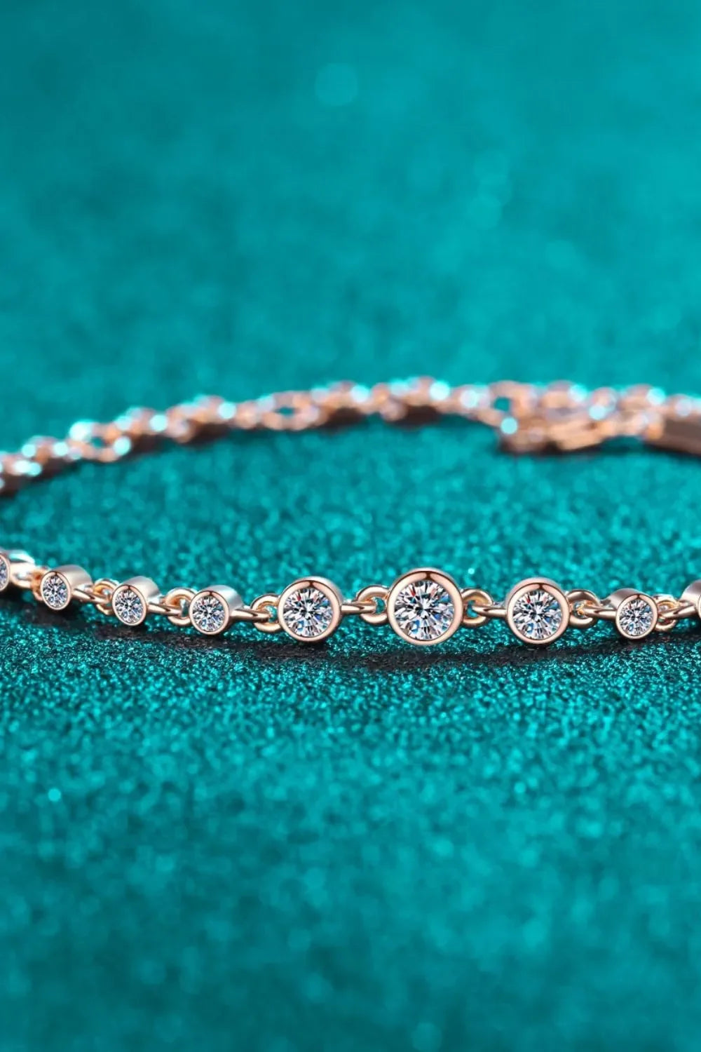 925 Sterling Silver Inlaid Moissanite Bracelet - VAleG