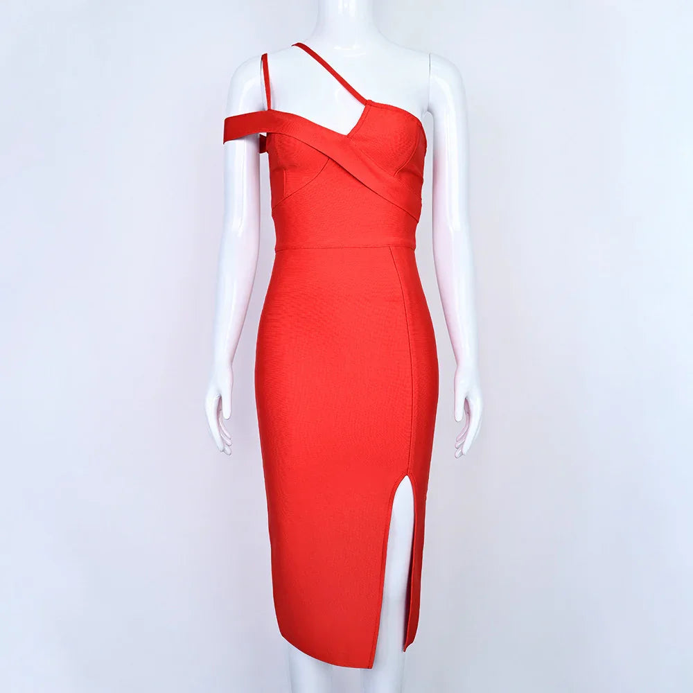 Red Bandage Tight Elastic Dress - VAleG