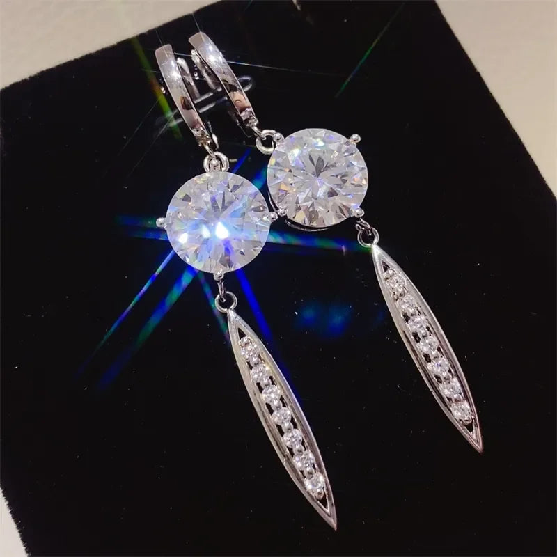 10 Carat Moissanite 925 Sterling Silver Earrings - VAleG