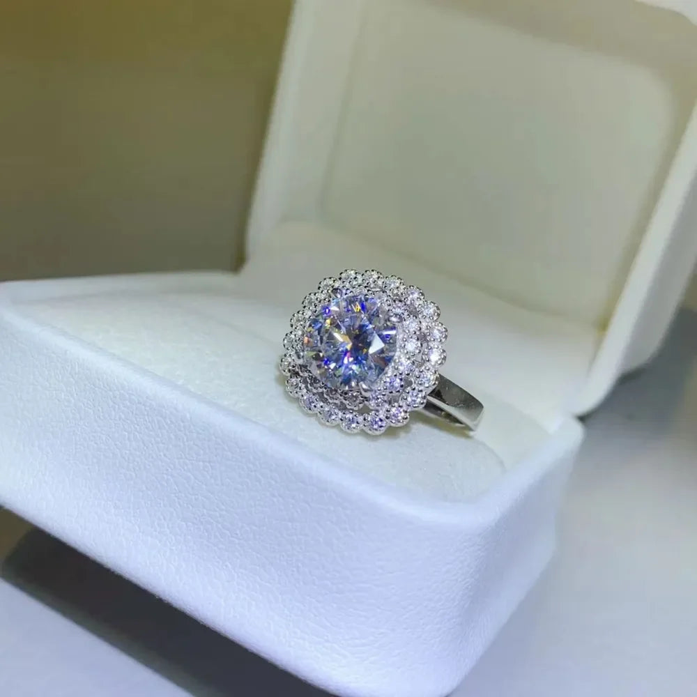 2 Carat Moissanite 925 Sterling Silver Ring - VAleG