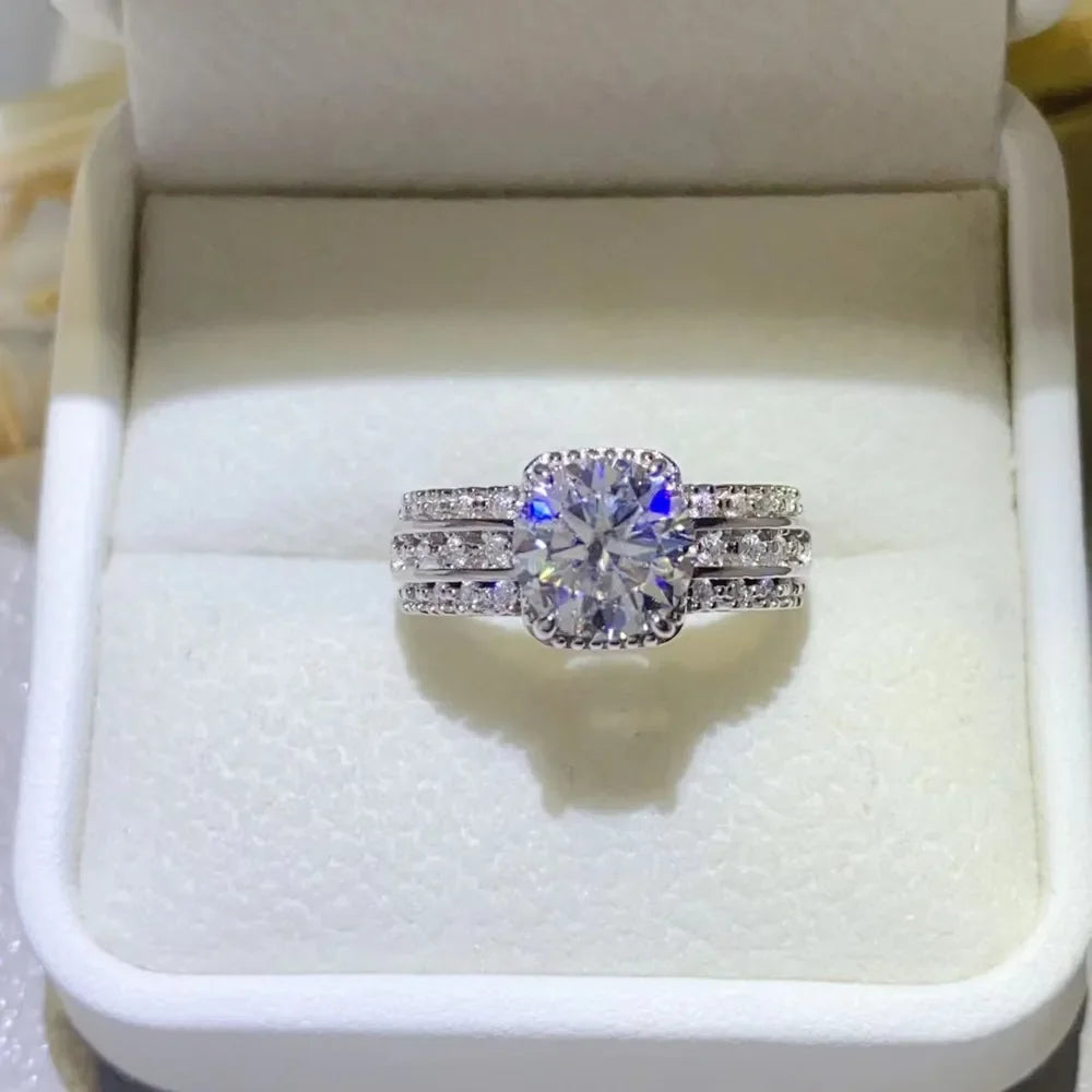 2 Carat Moissanite 925 Sterling Silver Ring - VAleG