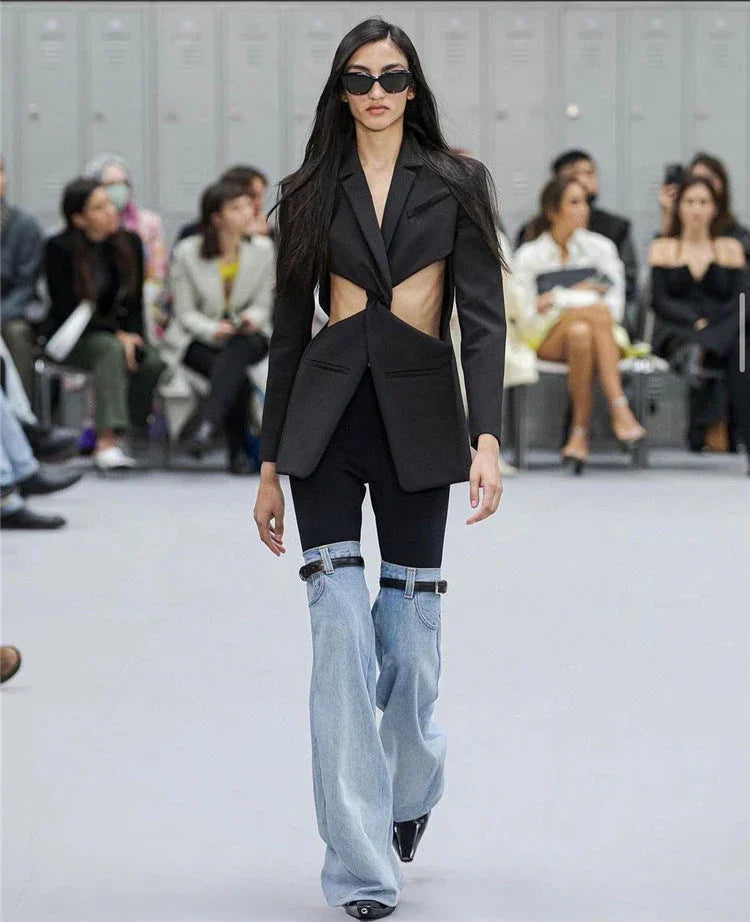 High Waist Straight Wide Leg Senior Personality Chic Pants For Women - VAleG
