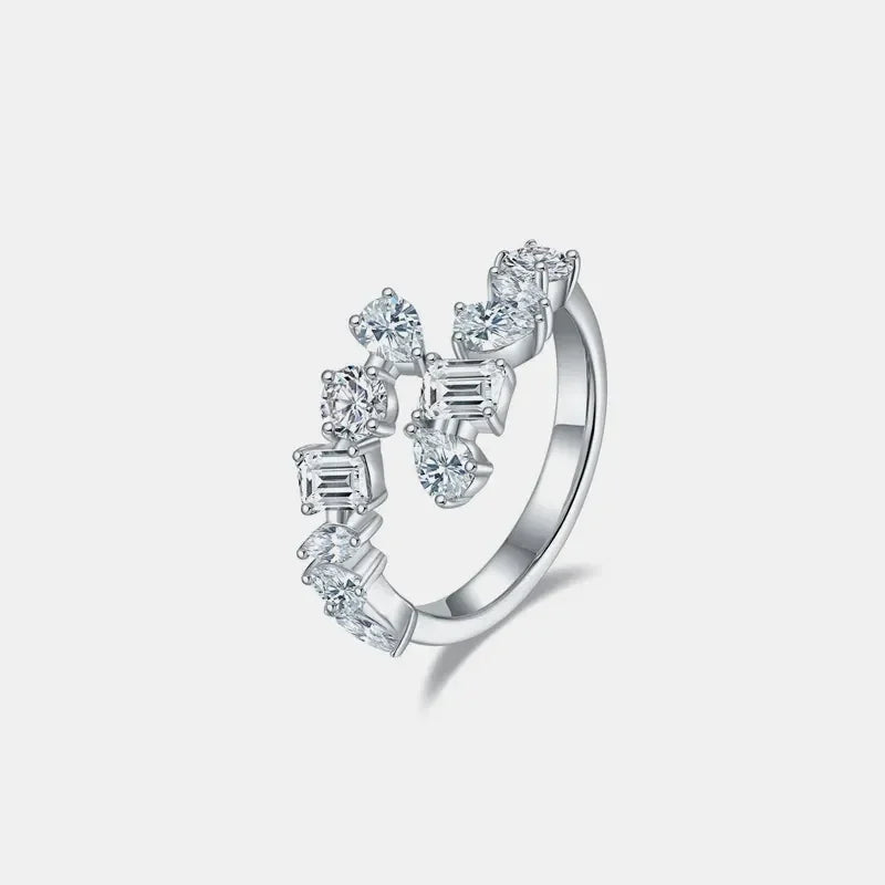 2.6 Carat Moissanite 925 Sterling Silver Bypass Ring - VAleG