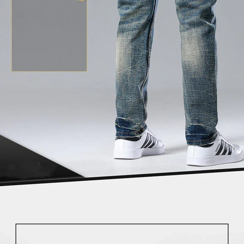 Men's Straight Slim Cotton Vintage Jeans - VAleG