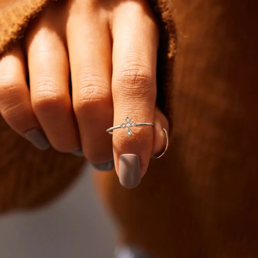 925 Sterling Silver Cross Ring - VAleG