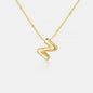 Gold-Plated Bubble Initial Necklace - VAleG