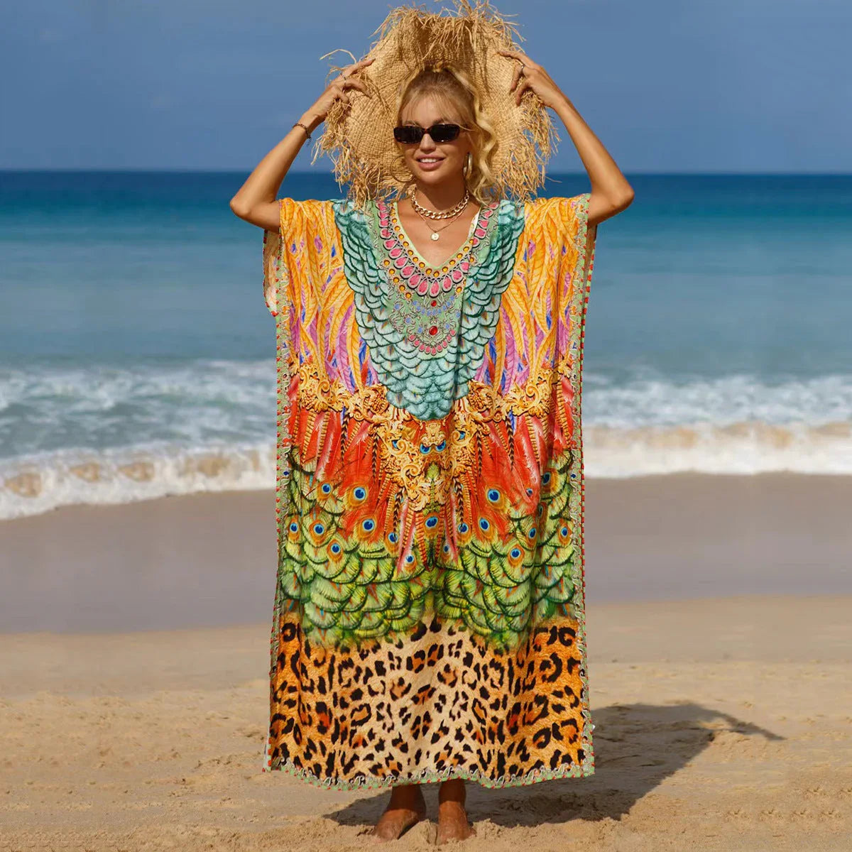 19 Colors Beach Cover-up Bohemian Beach Dress Plus Size - VAleG