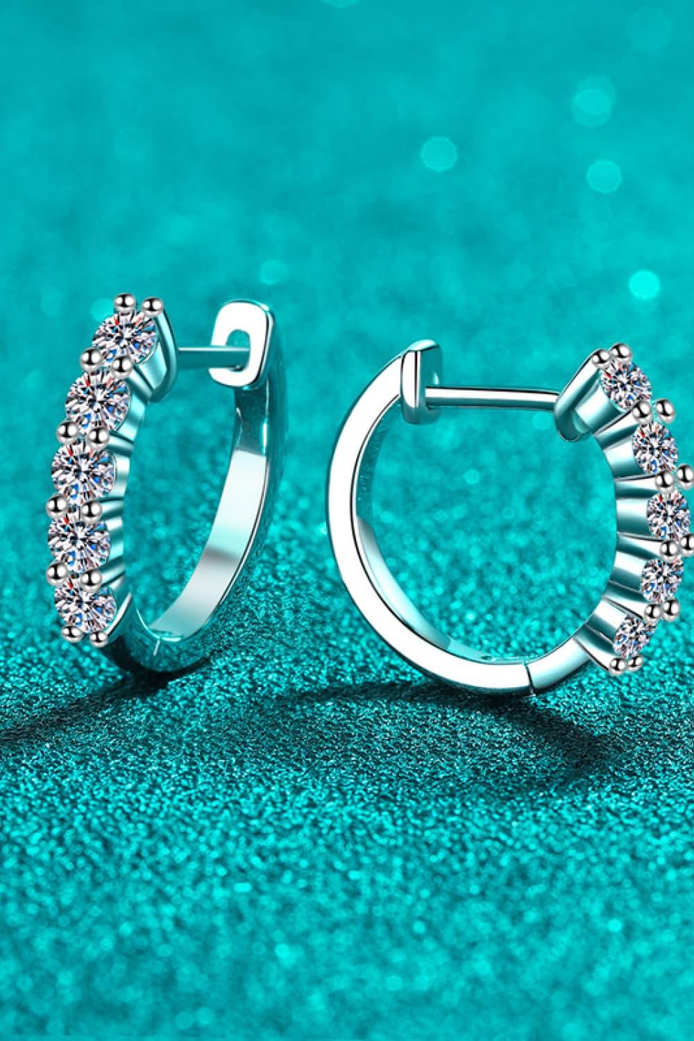1 Carat Moissanite Hoop Earrings - VAleG
