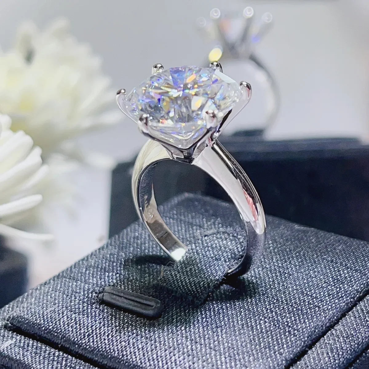 10 Carat Moissanite 925 Sterling Silver Ring - VAleG