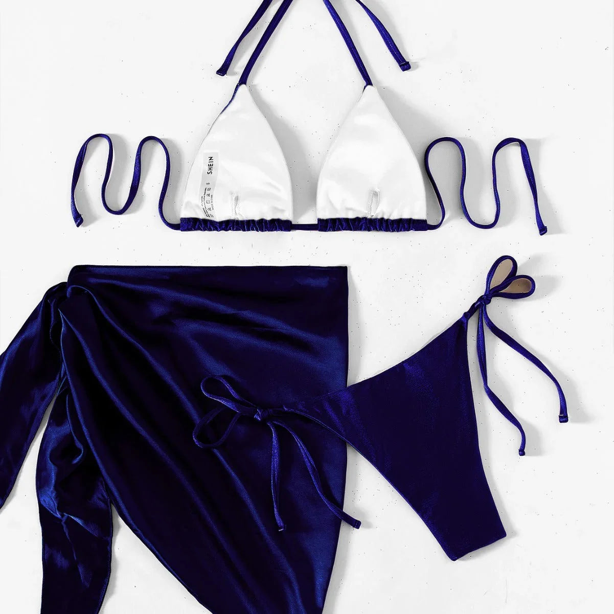 Satin Fabric Three-piece Beach Bikini - VAleG