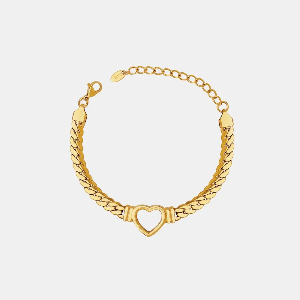 Titanium Steel Cutout Heart Bracelet - VAleG