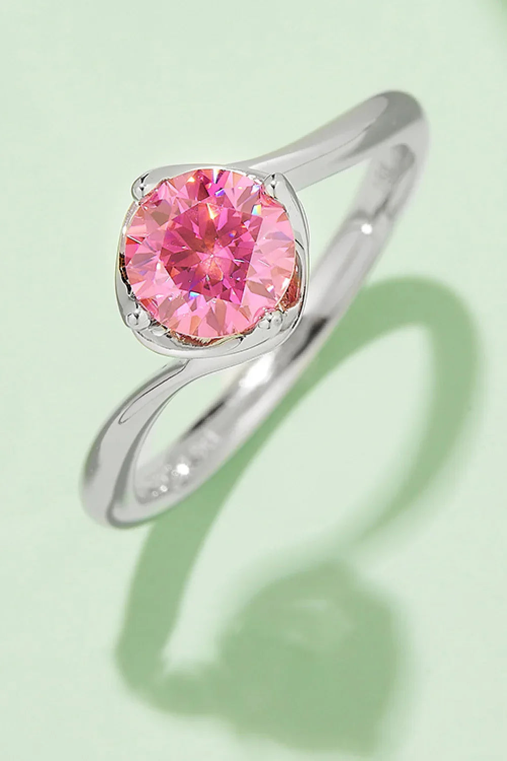 1 Carat Moissanite 925 Sterling Silver Solitaire Ring - VAleG