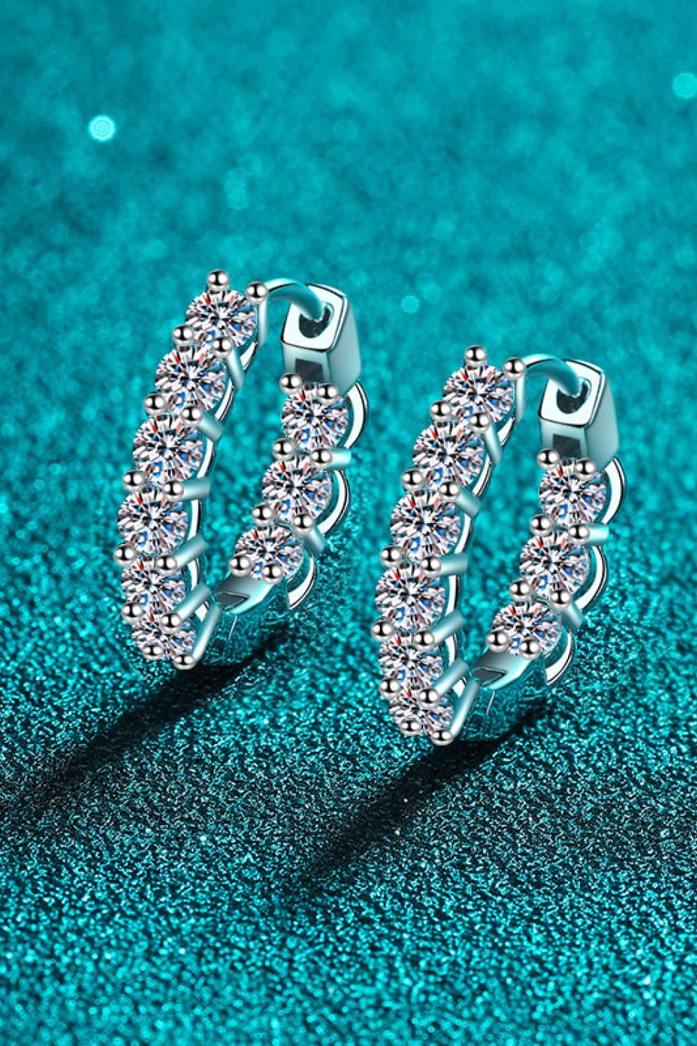 1.8 Carat Moissanite Hoop Earrings - VAleG