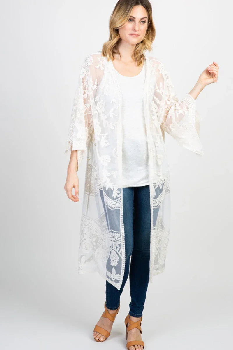 Beach Lace Cardigan Sunscreen Coat Blouse - VAleG