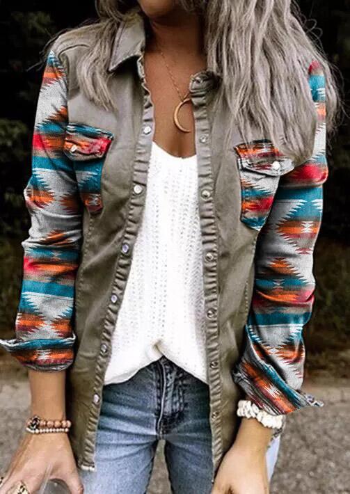 Street Hipster Plaid Single-breasted Lapel Cardigan Shirt - VAleG