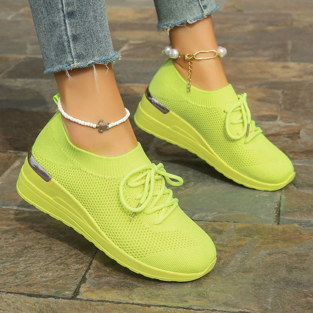 Round Head Leisure Front Lace-up Platform Shoes - VAleG
