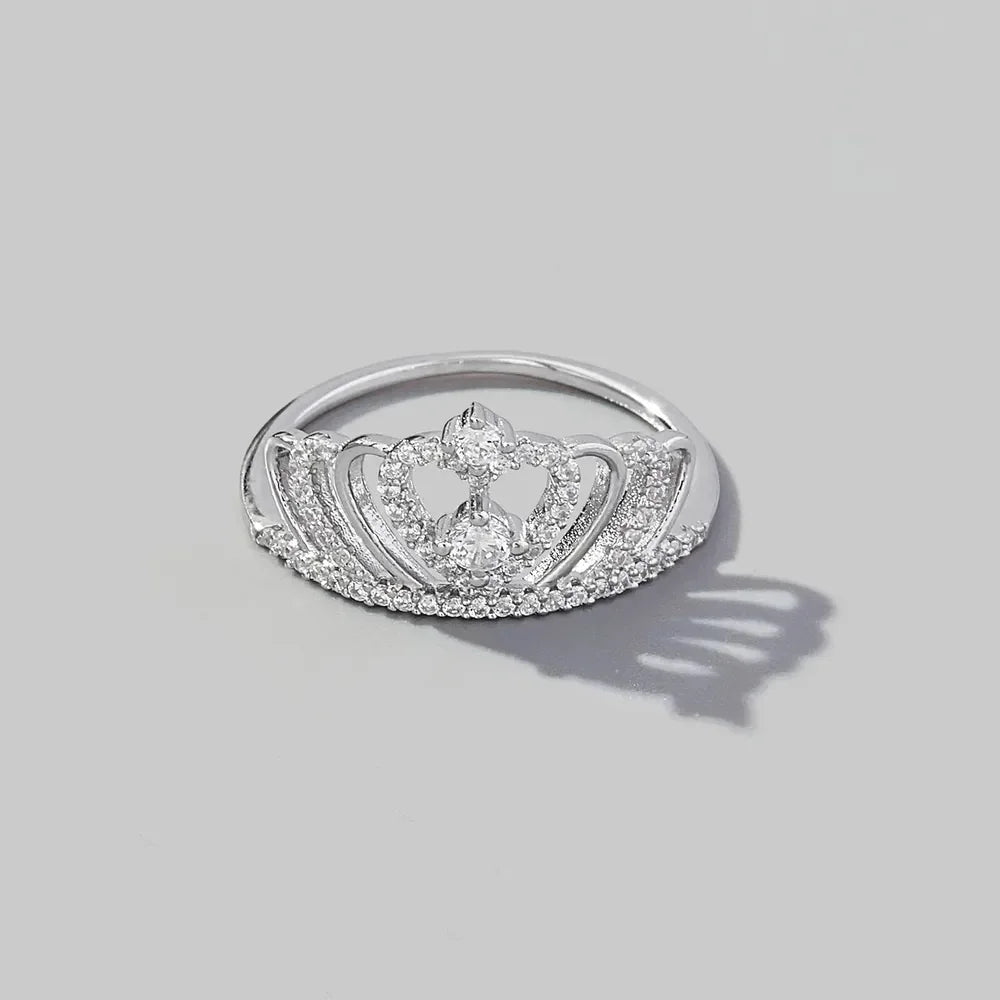 Crown Shape Zircon 925 Sterling Silver Ring - VAleG