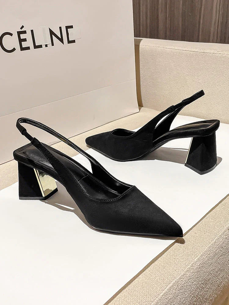 Pointed-toe Skinny Suede High Heel Pumps - VAleG