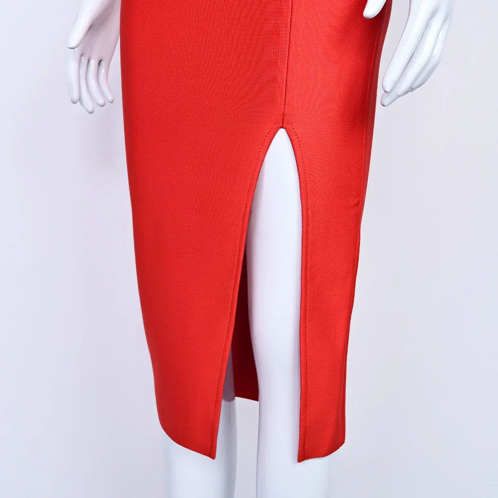Red Bandage Tight Elastic Dress - VAleG