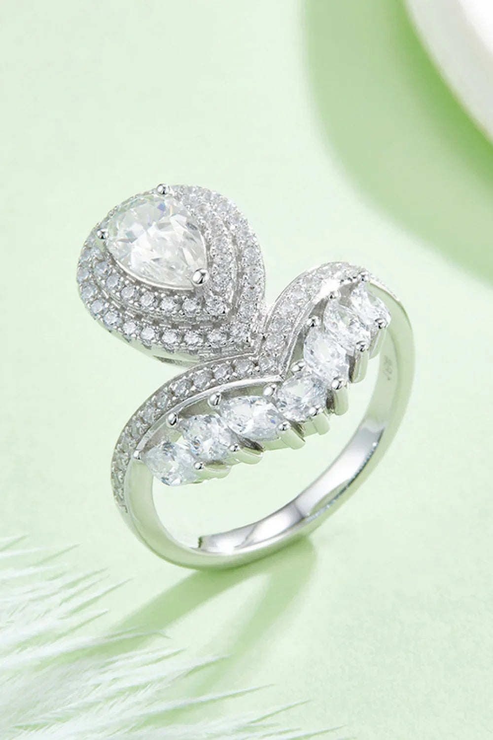 1 Carat Moissanite 925 Sterling Silver Crown Ring - VAleG