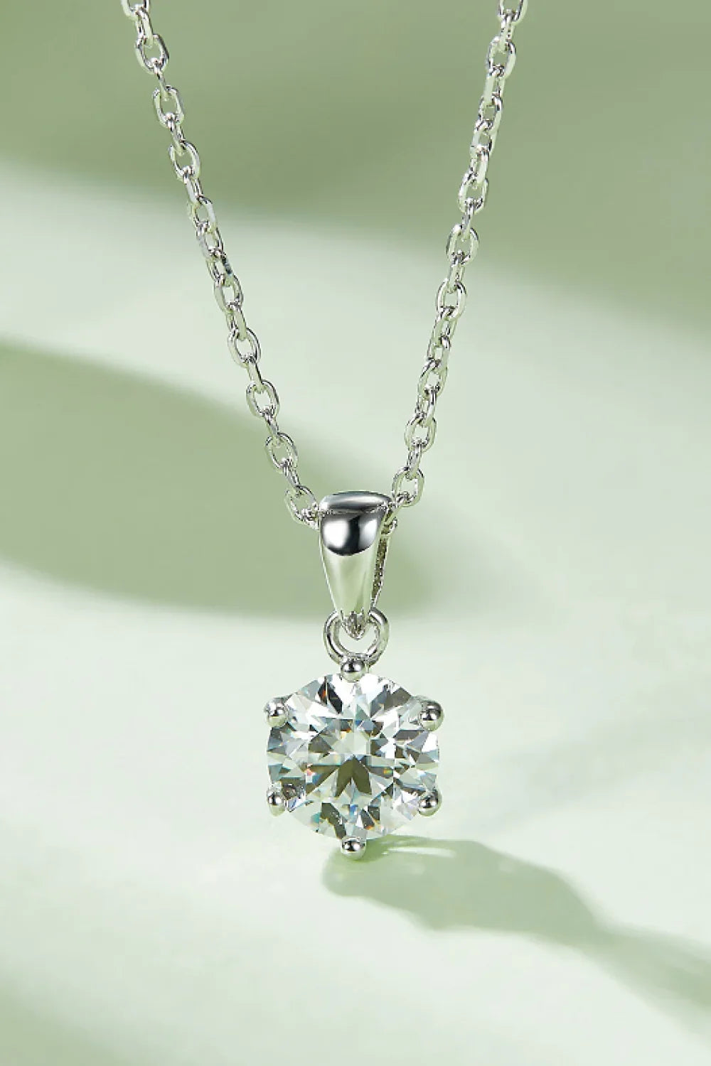 1 Carat Moissanite 925 Sterling Silver Necklace - VAleG