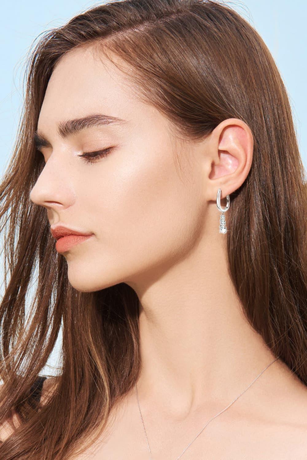 1.8 Carat Moissanite 925 Sterling Silver Drop Earrings - VAleG