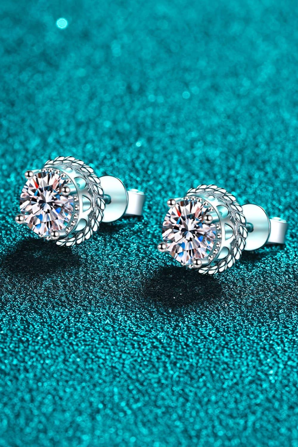 2 Carat Moissanite 925 Sterling Silver Stud Earrings - VAleG
