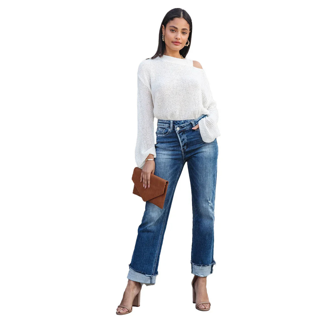 Women's Fashion Individual Casual Loose Jeans - VAleG