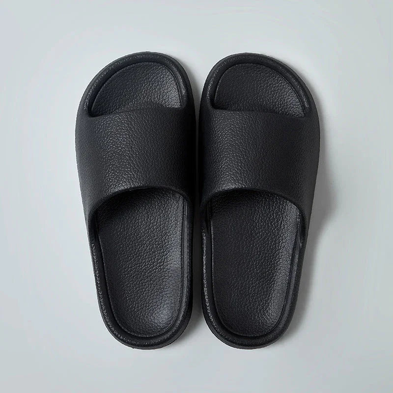 Home Non-slip Solid Color Indoor Leather Slippers - VAleG