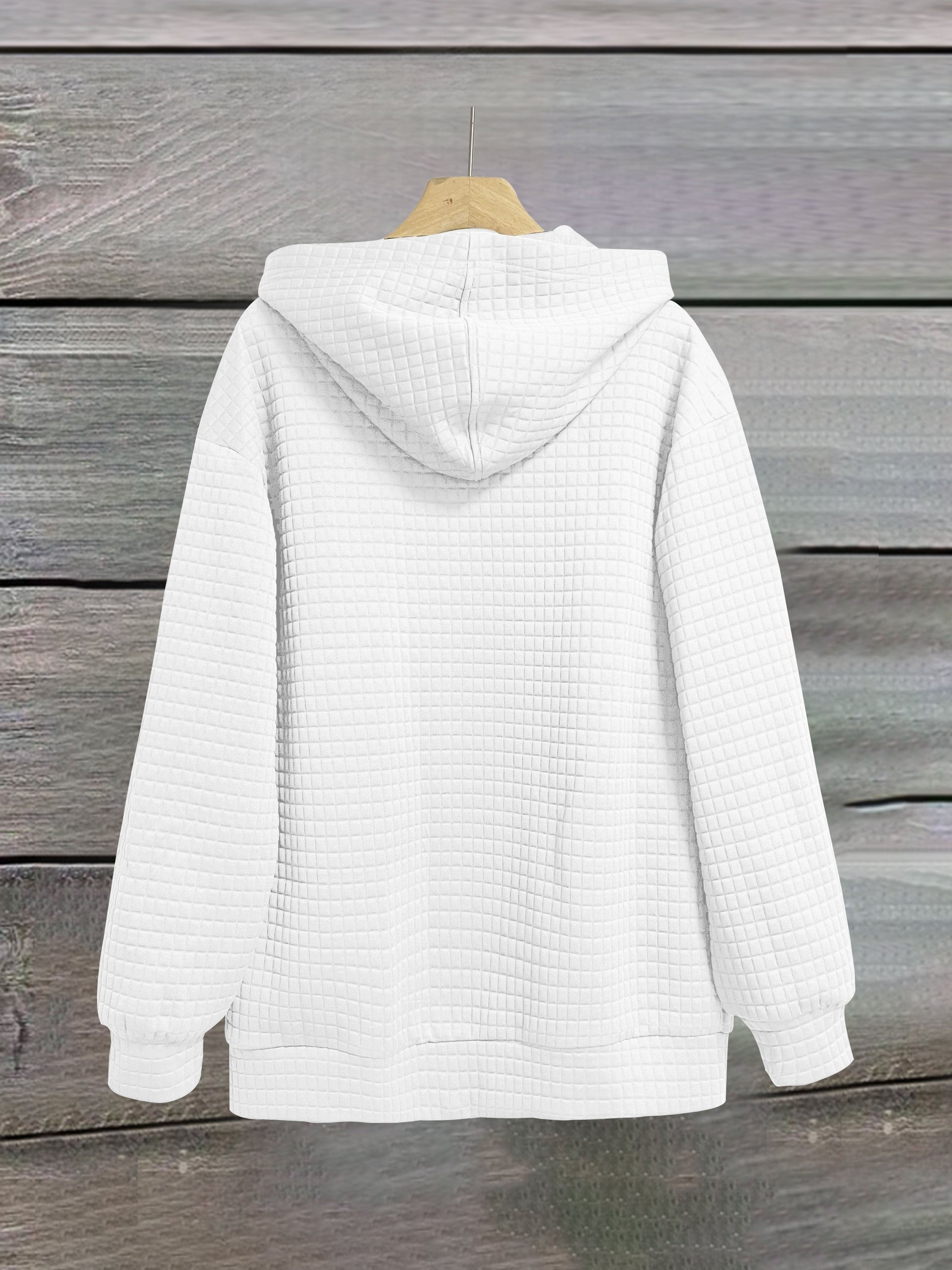 Letter Print Zipper Dual Pockets Hoodie - VAleG