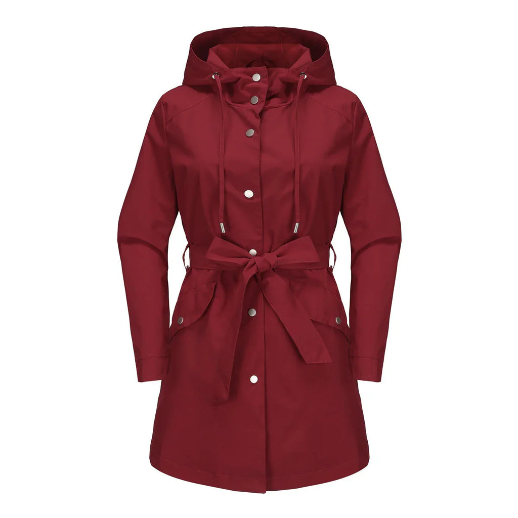 Spring And Autumn New Hooded Waterproof Coat Containing Belt Thin - VAleG