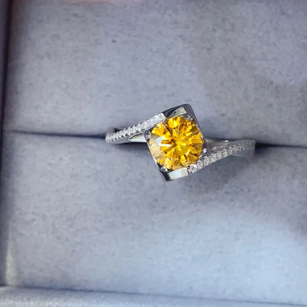 1 Carat Moissanite 925 Sterling Silver Ring - VAleG