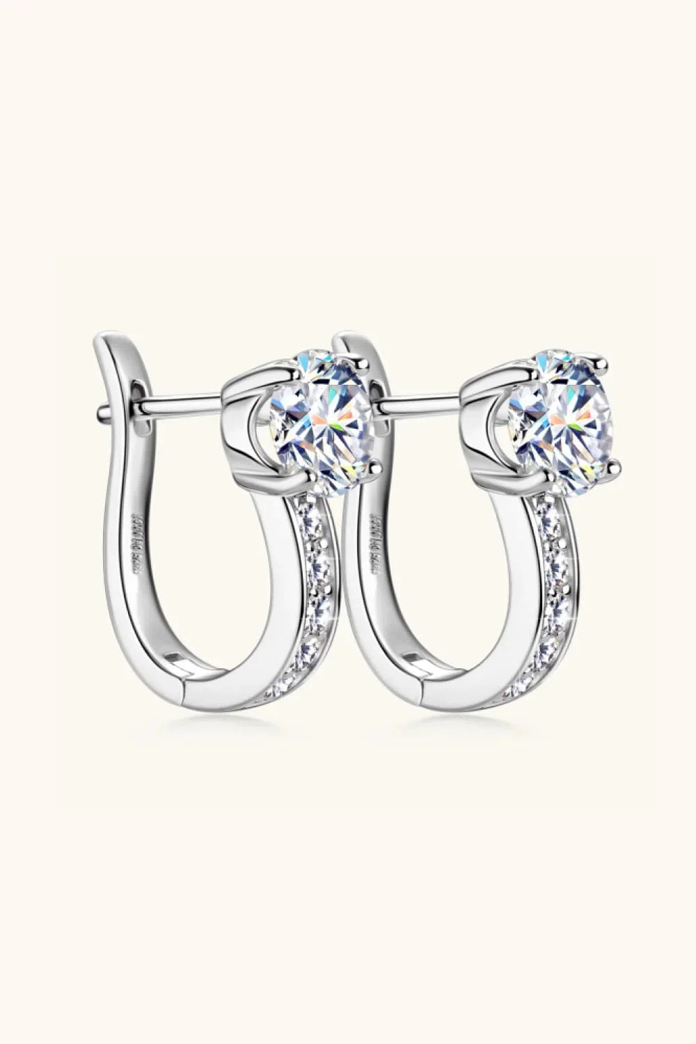 2 Carat Moissanite 925 Sterling Silver Earrings - VAleG