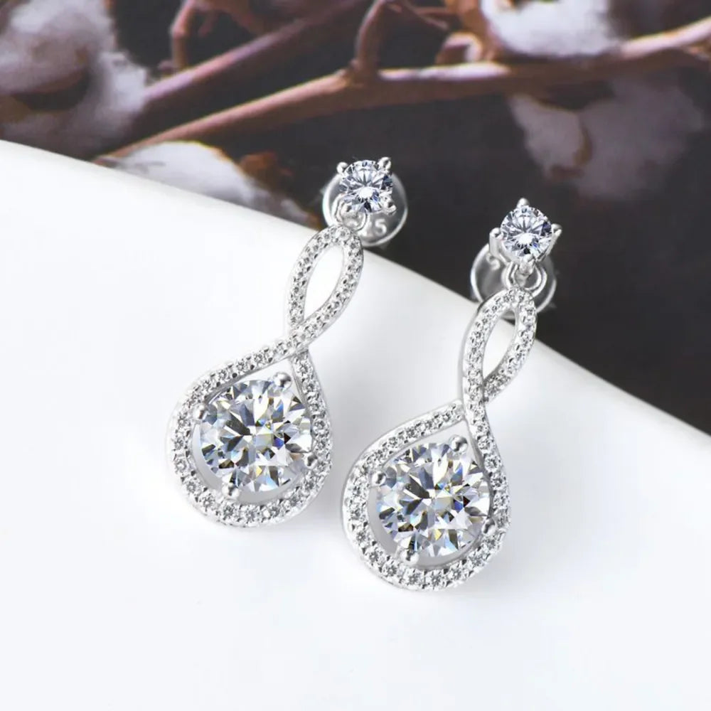 1 Carat Moissanite 925 Sterling Silver Earrings - VAleG