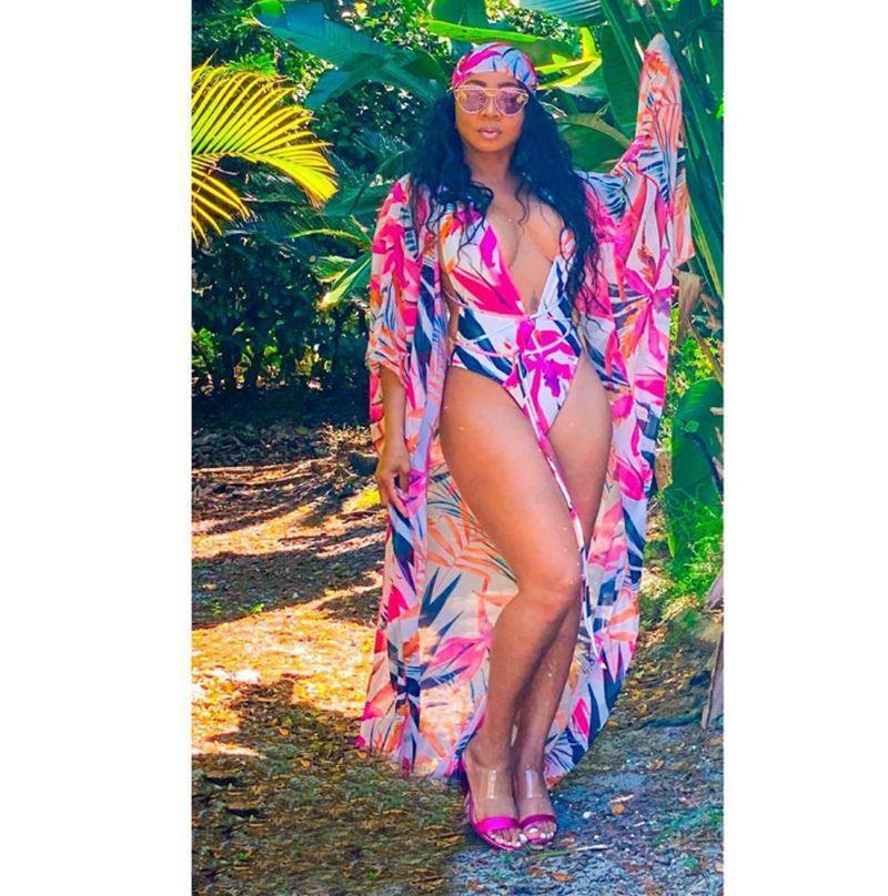 Printed Beach Bikini Strap Three Piece - VAleG