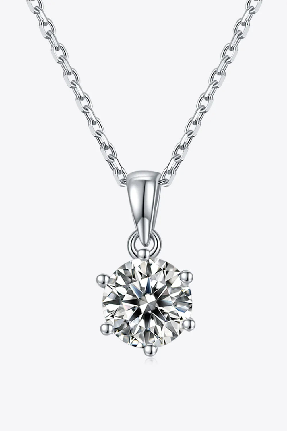 1 Carat Moissanite 925 Sterling Silver Necklace - VAleG