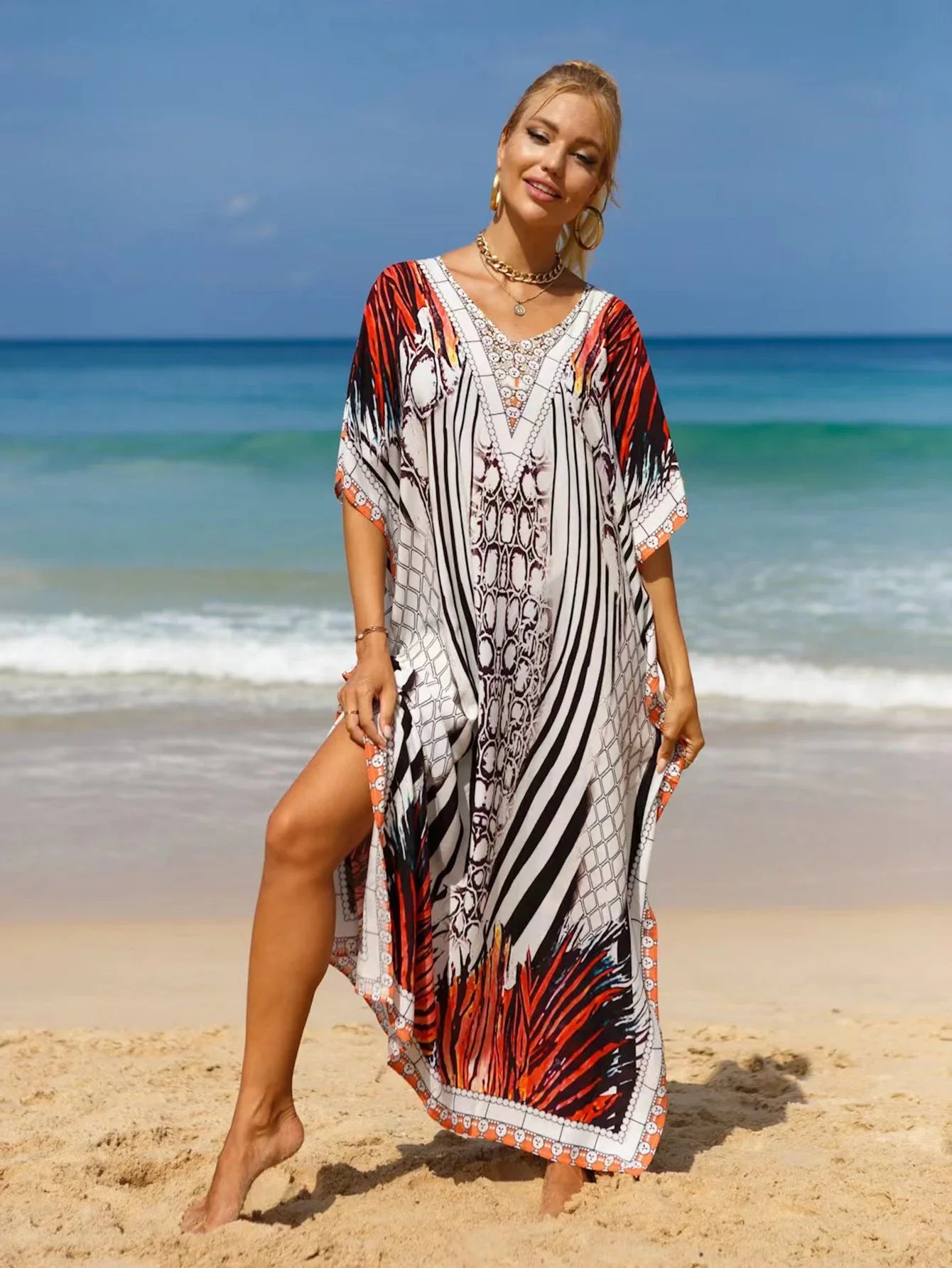 19 Colors Beach Cover-up Bohemian Beach Dress Plus Size - VAleG
