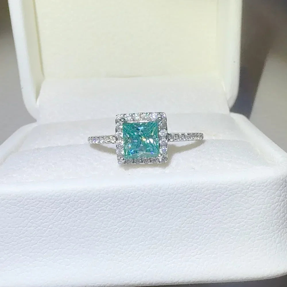 2 Carat 925 Sterling Silver Moissanite Square Shape Ring - VAleG