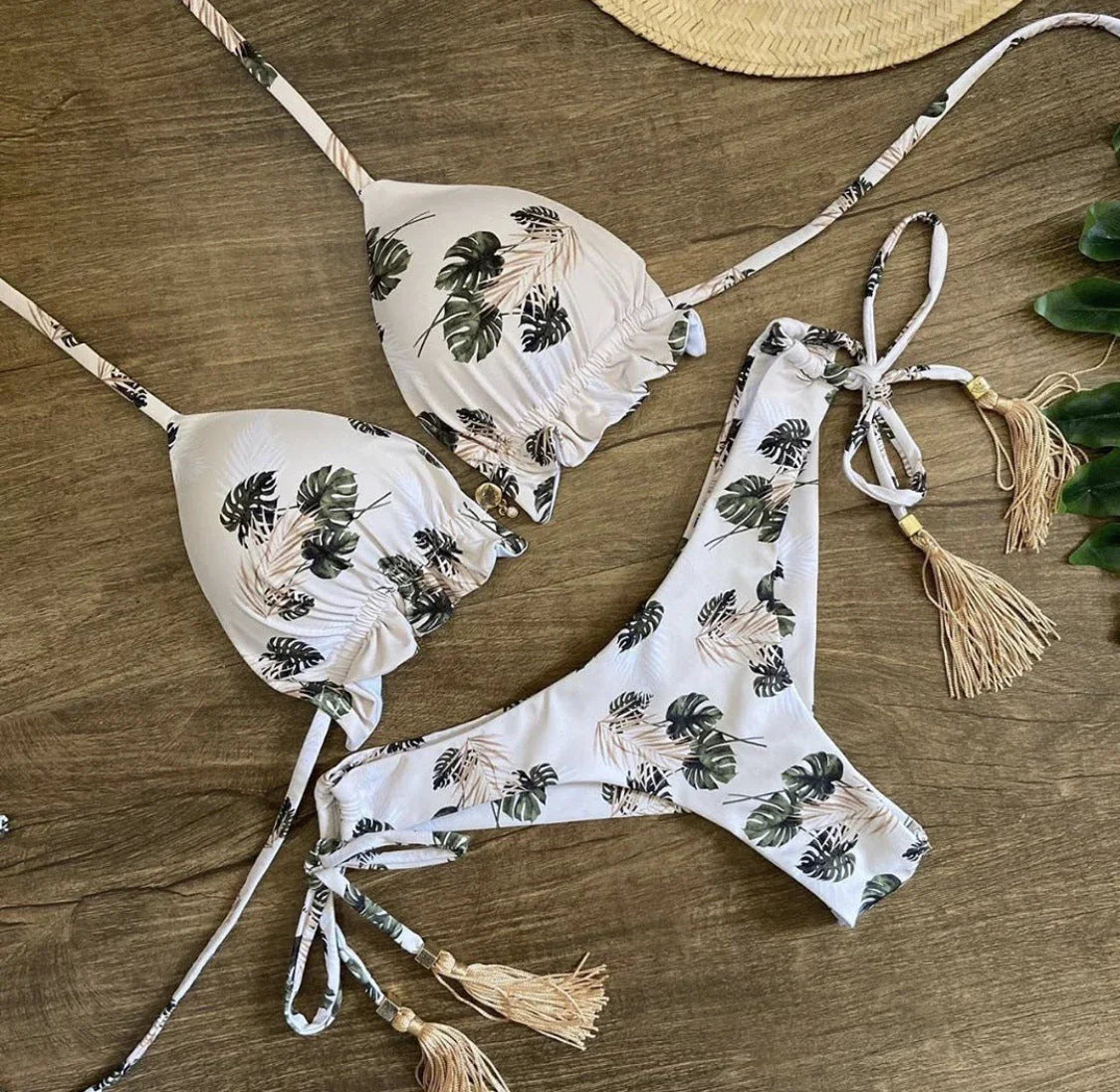 Women's Beach Split Printed Swimsuit - VAleG