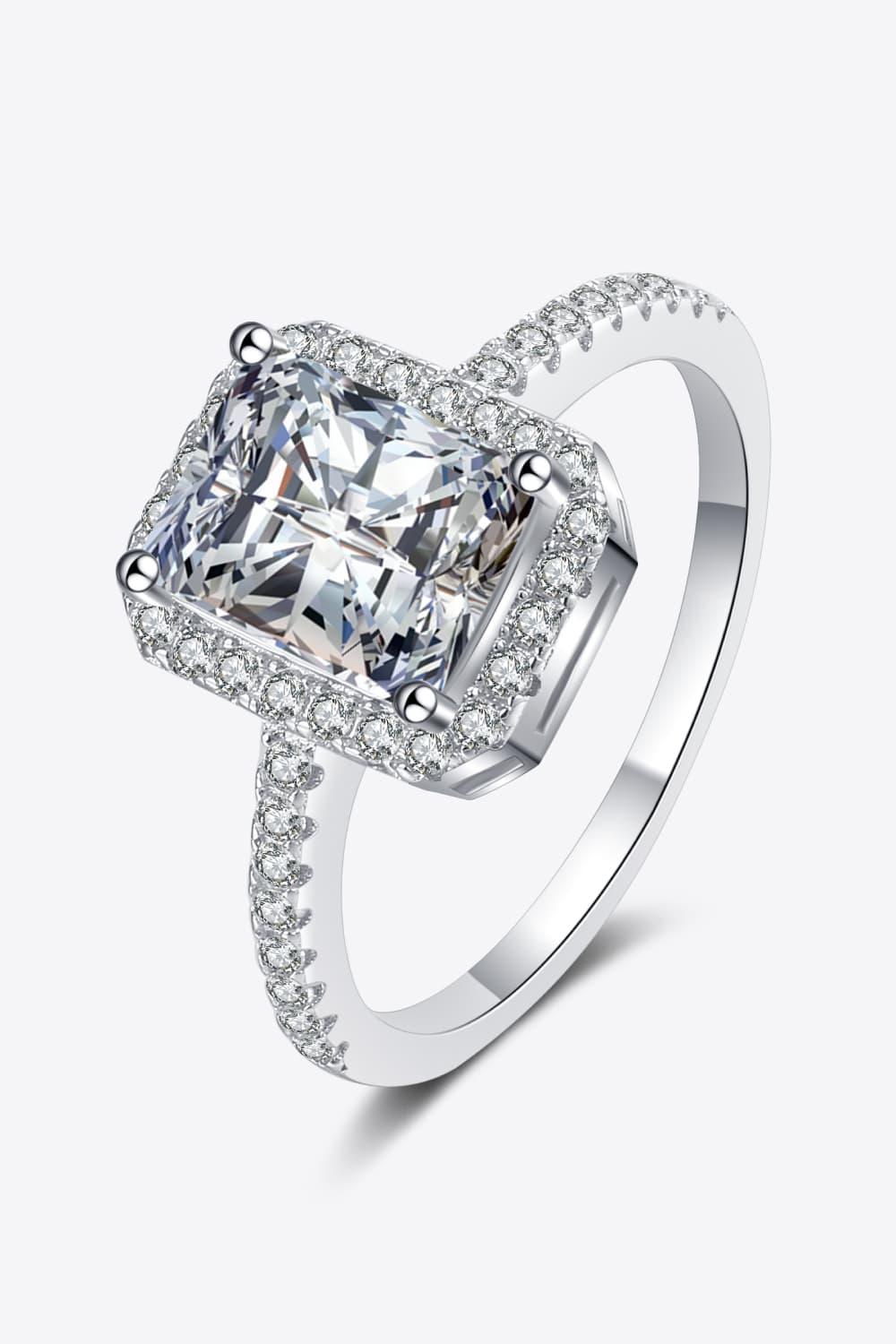 2 Carat Moissanite 925 Sterling Silver Halo Ring - VAleG