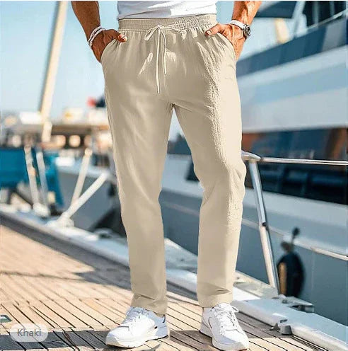 Men's Trousers Summer Elastic Waist Straight - VAleG