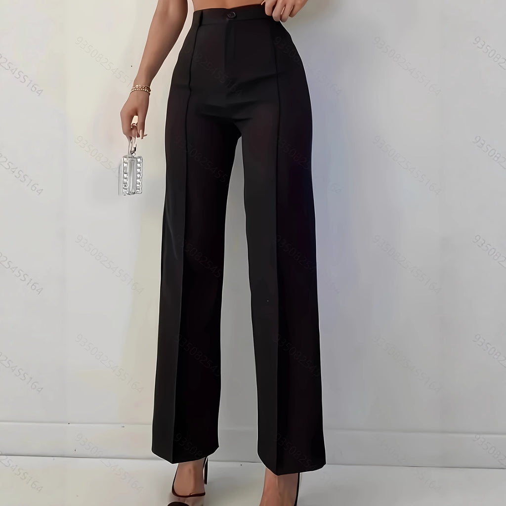Pantaloni casual in tinta unita a vita alta