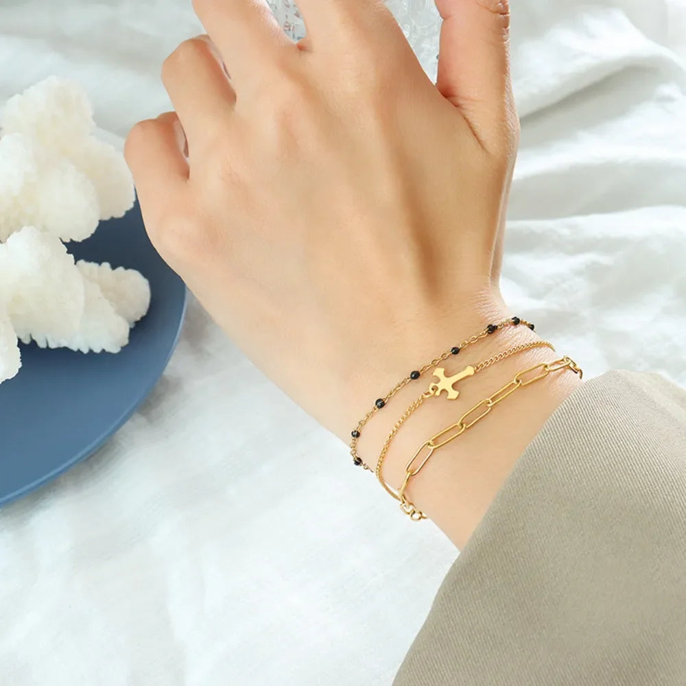 Titanium Steel Three-Layered Bracelet - VAleG