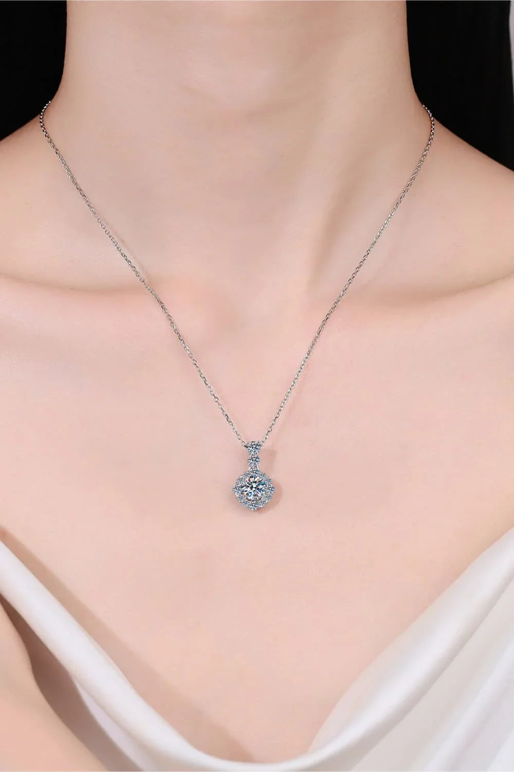 1 Carat Moissanite 925 Sterling Silver Necklace - VAleG