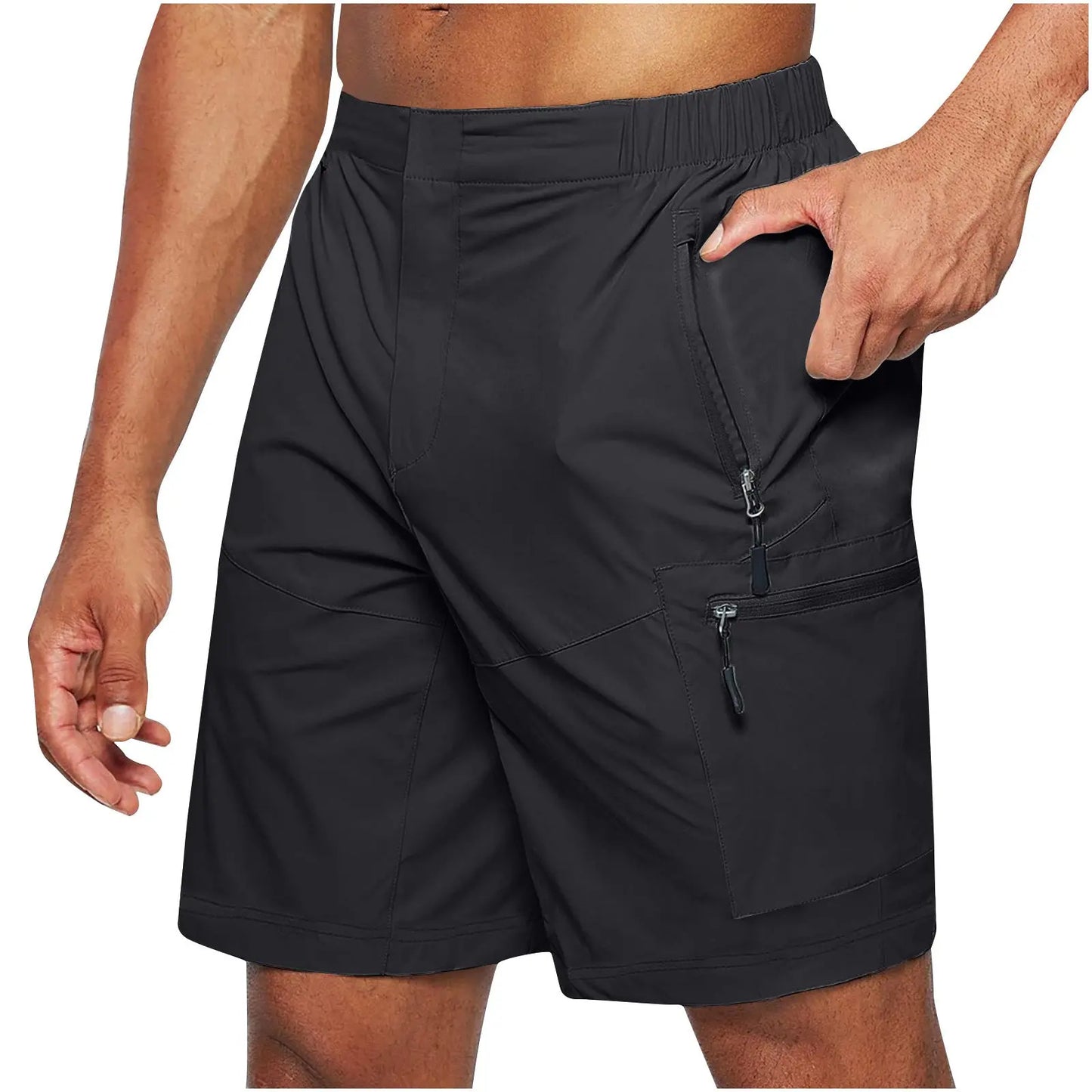 Pantaloncini estivi casual da uomo con elastico in vita, vestibilità comoda, alla moda, lunghi fino al ginocchio, a gamba dritta VAleG