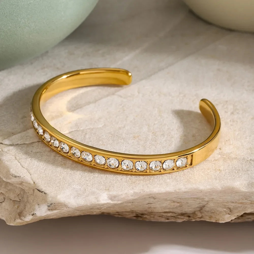 Stainless Steel Inlaid Zircon Bracelet - VAleG
