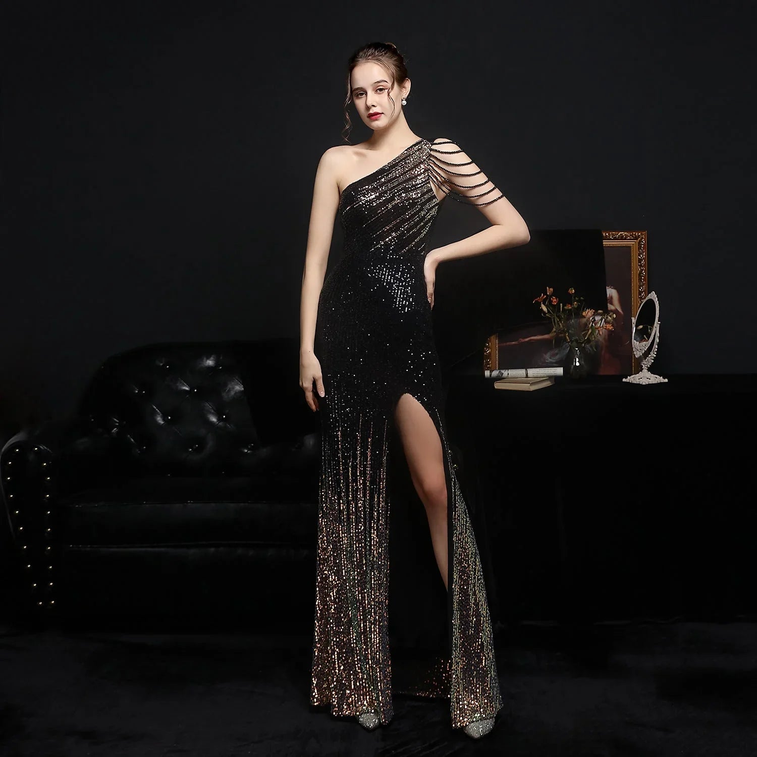 Party Evening Dress Sexy Long Section Was Thin Toast Bride - VAleG